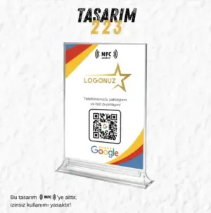 masa-ustu-nfc-ve-qr-kodlu-google-yorum-ve-puanlama-standi-foyluk-tasarim-223 Masa Üstü NFC ve QR Kodlu Google Yorum ve Puanlama Standı Föylük TASARIM 223