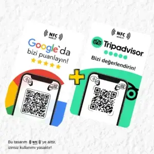 nfc-ve-qr-kodlu-google-yorum-ve-tripadvisor-yorum-karti-2li-paket NFC ve QR Kodlu Google Yorum ve Tripadvisor Yorum Kartı 2’li Paket