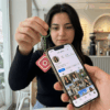 Akıllı telefona dokundurulan Instagram NFC anahtarlık kullanımı
